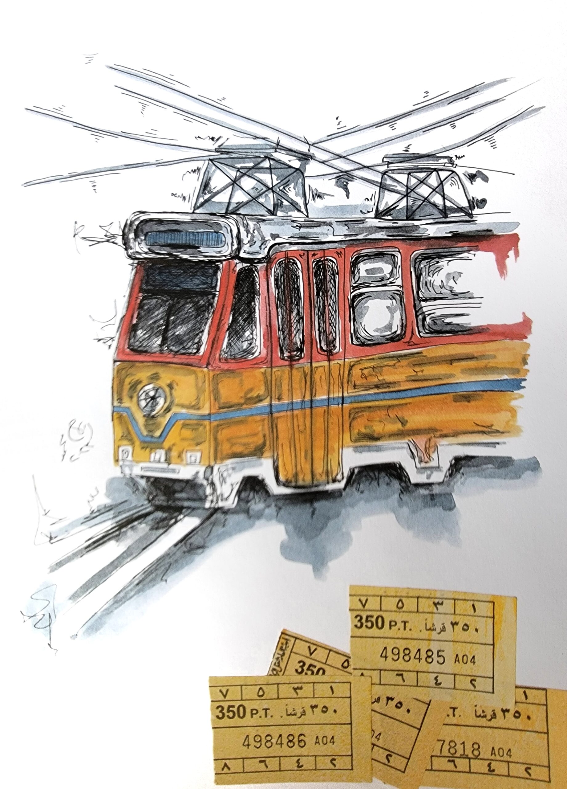 Tram yellow(20x30)